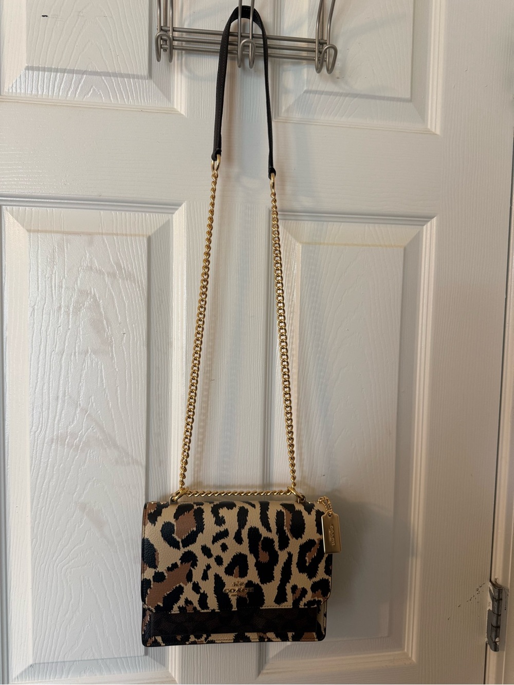 Coach Leopard Print Crossbody - Black & Brown